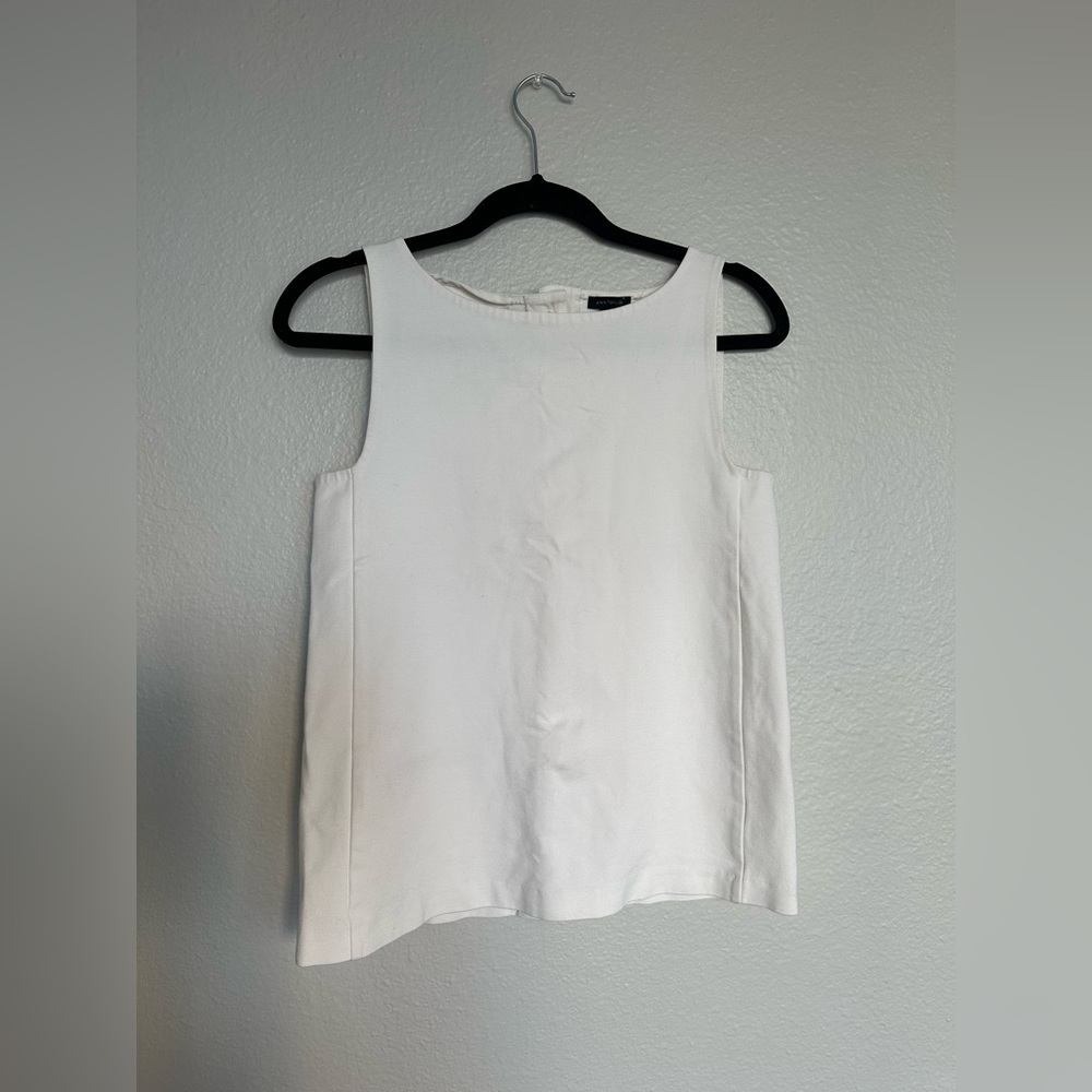 White Boat Neck Top - Ann Taylor